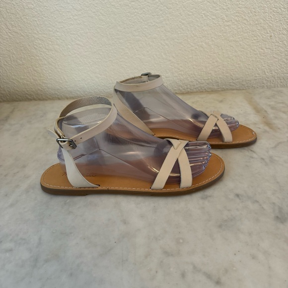 Madewell Sandals Women’s Size 9.5M  Boardwalk Cream Leather Upper - Picture 2 of 6